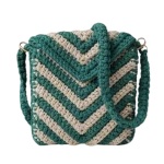 حقيبة كتف متعددة الألوان بنقشة زيجزاج